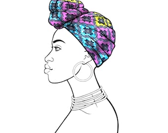 African Head Scarf, Ankara Head Wrap, Ankara Head Scarf, Wax Print Fabric Head Wrap, Head Turban