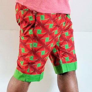 Wax Print Fabric Mens Shorts, Ankara Print Summer Shorts, Mens shorts, Mens Clothing