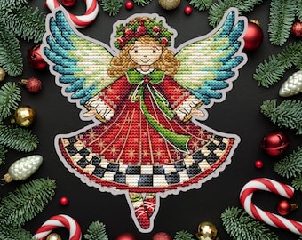 Christmas Angel Ornament Cross Stitch Pattern: Whimsical Bauble (PDF Pattern)
