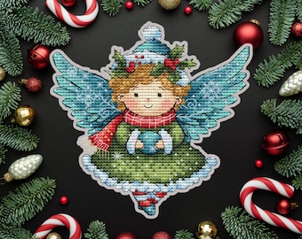 Christmas Angel Ornament Cross Stitch Pattern: Whimsical Bauble (Digital Pattern)