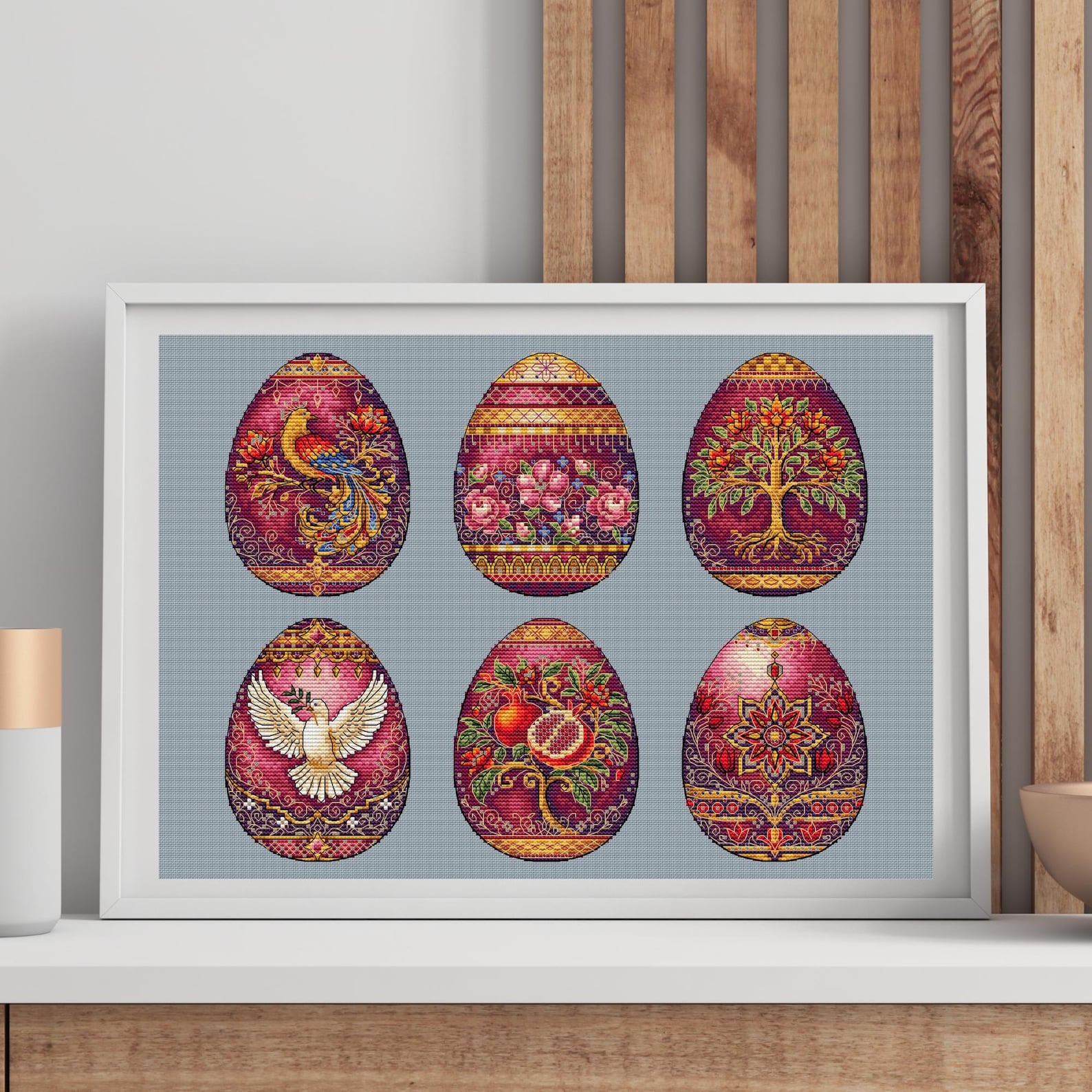 Easter Eggs Cross Stitch Pattern Set Baroque Sacred Garden Collection ...