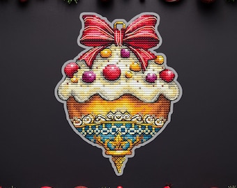Christmas Candy Ornament Cross Stitch Pattern. Gingerbread Bauble Digital Pattern. Holiday Sweet Treats Embroidery PDF Beaded Ornament Chart