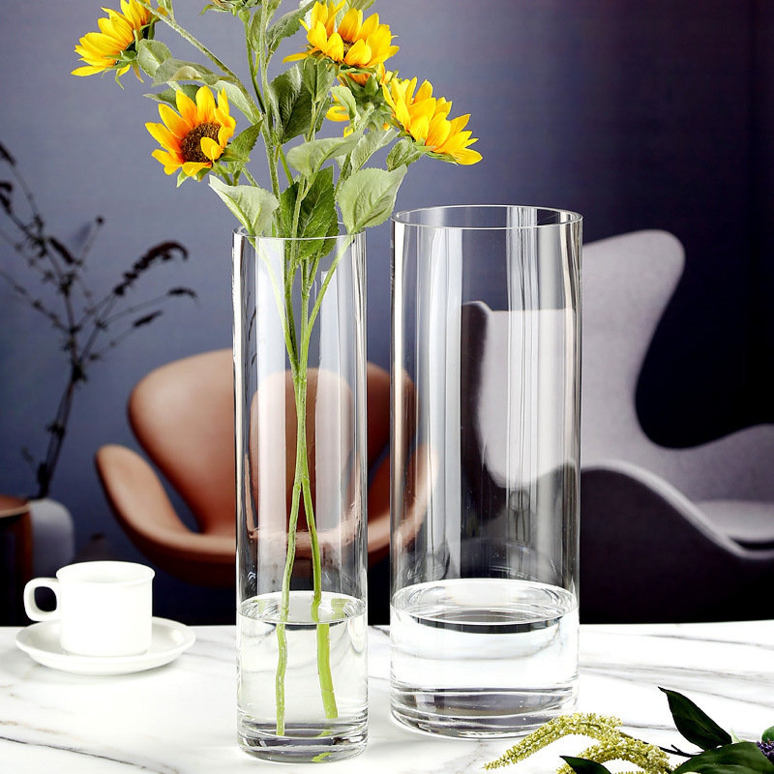 Clear Cylinder Vases Set of 3 Vases Etsy UK