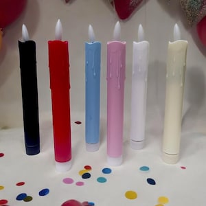Set of 4-10 Batteries Included Led Taper 19cm ( 7.48”)Candles bullet head flame with Remote, Warm White LED and dripping effect