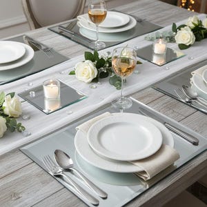 Square Mirror Plate: Wedding Table Centerpiece, Candle Tray (12-35cm)