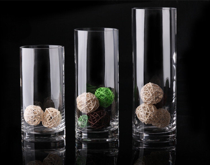 Clear Cylinder Vases Set of 3 Vases Etsy UK