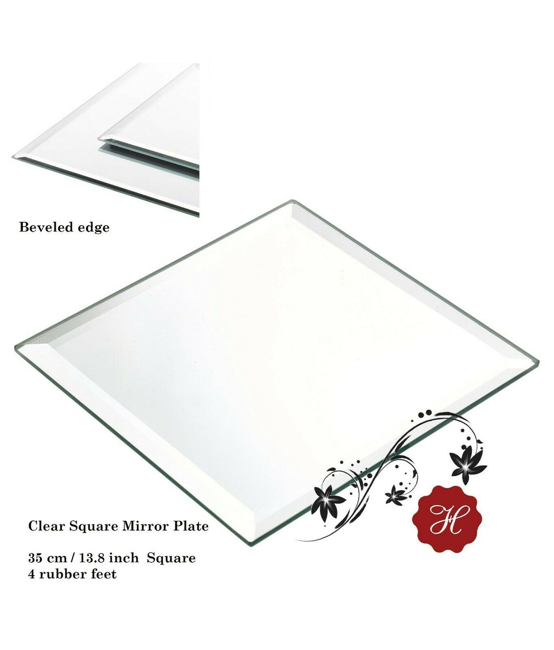 1220253035 Cm Square Mirror Plate Table Centrepiece Etsy UK