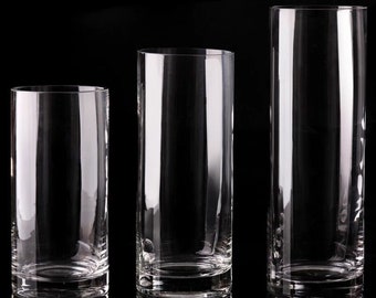 Clear Cylinder Vases Set of 3 Vases