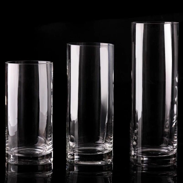 Clear Cylinder Vases Set of 3 Vases