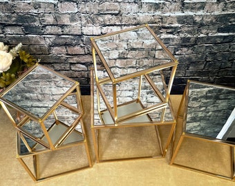 Gold / Black or White Metal Flower Cubes, Cake separator, Wedding centerpiece and any functions 10CM,15CM,19CM,22CM,28CM, or 31CM