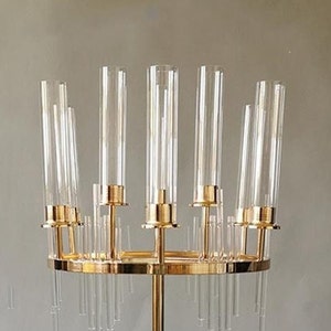 Cylindres en verre transparent pour bougeoirs en métal ou acrylique, pièce maîtresse de mariage, lot de 5 OU 10 pièces image 7