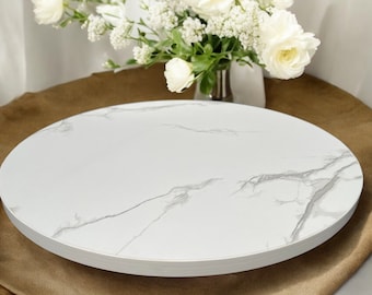 50 cm White Marble Wood Cake Tray