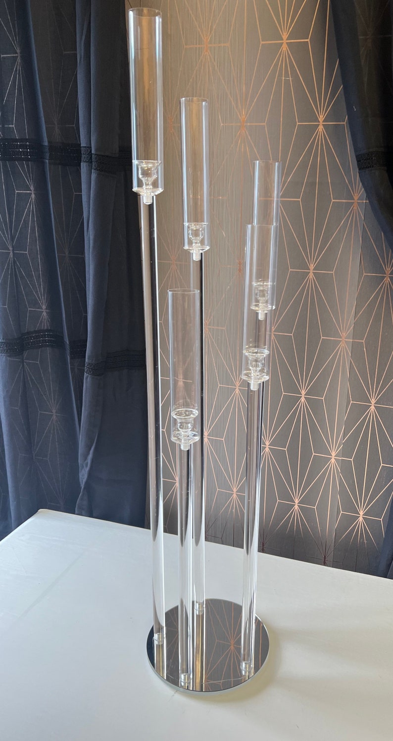 Acrylic Candelabra / Tall Candlestick Holder Centerpiece 5 Etsy UK