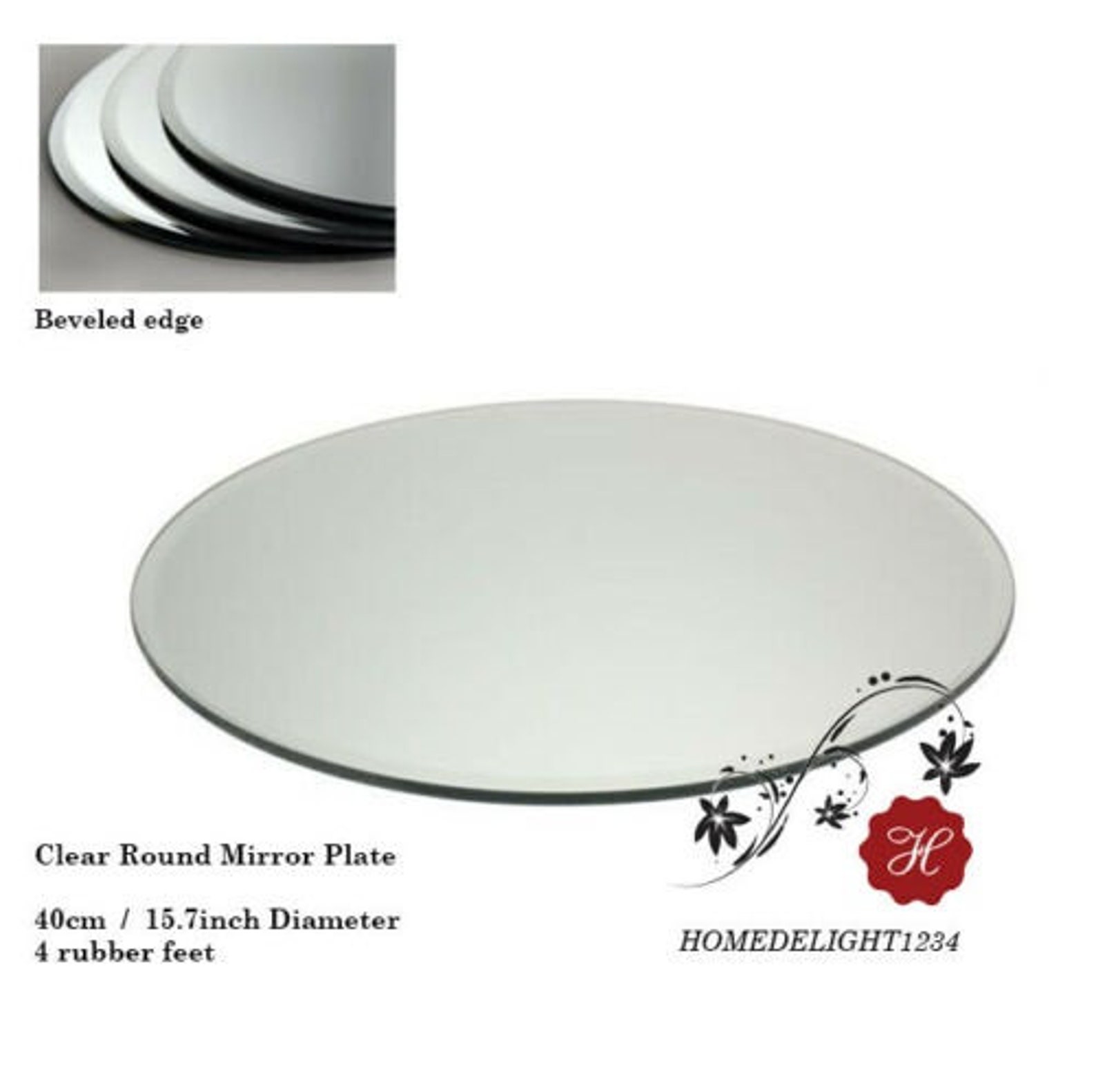 122025303540 cm Round Mirror Plate table centrepiece Etsy