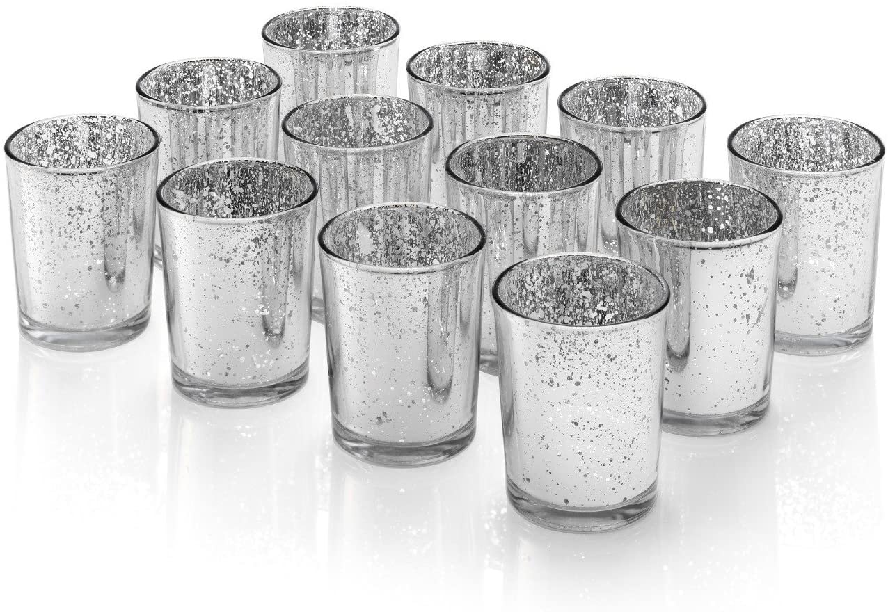 Mercury Glass Tea Light Candle Holders Votive Home Wedding Etsy UK