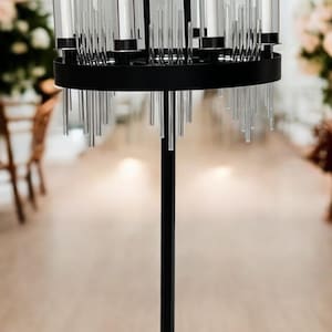 Black Willow Candelabra Centerpiece: Tall 12-Arm Candle Holder (125cm)