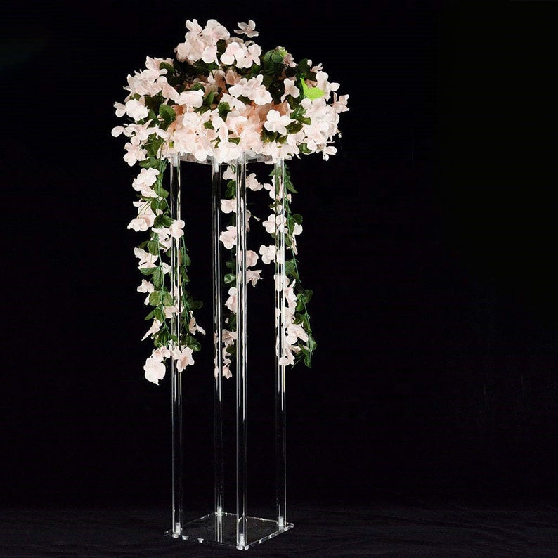 Pièce maîtresse de piédestal de support de fleur acrylique pour le mariage et toute fonction Rectangle 40, 60, 80, 100 CM DE HAUT image 2