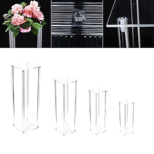 Pièce maîtresse de piédestal de support de fleur acrylique pour le mariage et toute fonction Rectangle 40, 60, 80, 100 CM DE HAUT image 1