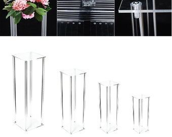 Acrylic Flower Stand Pedestal Centrepiece For Wedding and any function Rectangle 40, 60, 80, 100 CM HIGH