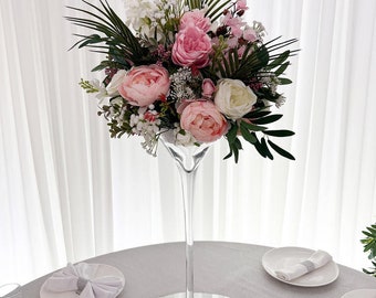 Vase à martini en verre idéal pour un mariage, un anniversaire ou une décoration de table pour toutes les occasions *** EN VENTE ***