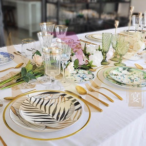 Elegante bruiloftsplaat: goud, roségoud of zilveren rand (33 cm)