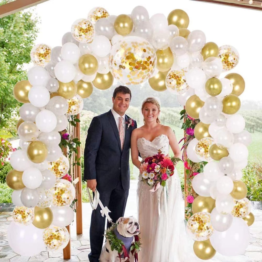 Balloon Arch DIY Kit | White and Gold |balloon Garland Party, Wedding ...