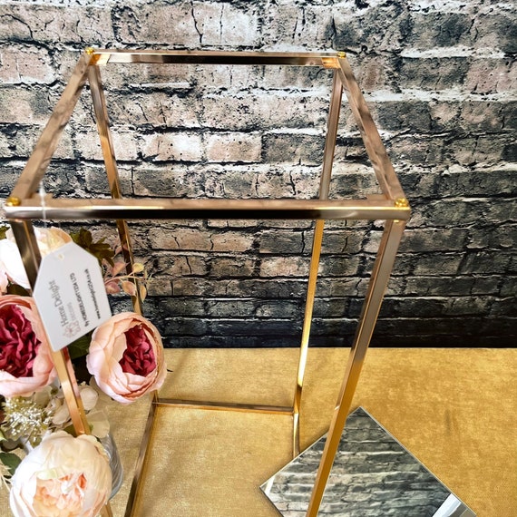 Blumenständer Metall Gold - Viereckige Blumensäule Für Hochzeiten & Events
