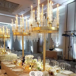 Willow 12 arm Tall Gold Candelabra