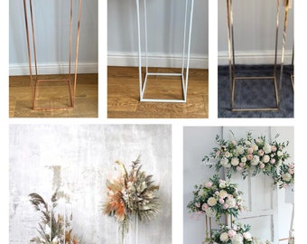Metal Wedding Flower Stand: Gold/Silver/Rose Gold Pillar - 60cm, 4/6/8 Pcs