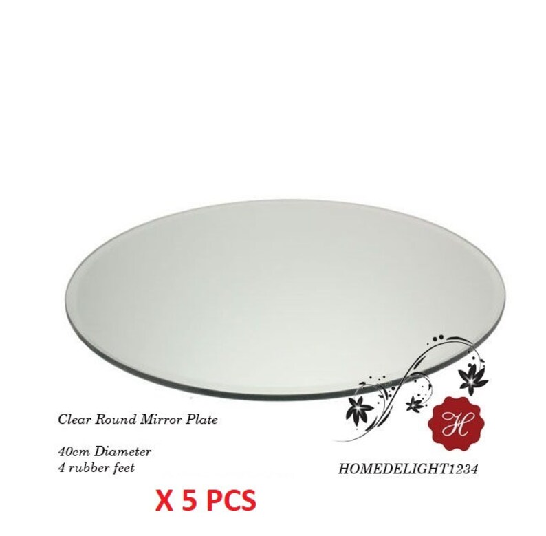 5 x 40 cm Round GLASS mirror plate for table centrepiece Etsy