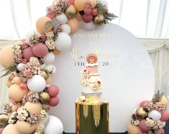 Retro Balloon Arch DIY Kit: Rose, Apricot & Gold Party Garland