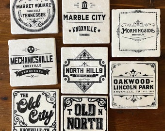 Knoxville Neighborhoods 16-23.  Sold as set of 4 coasters.  See description.