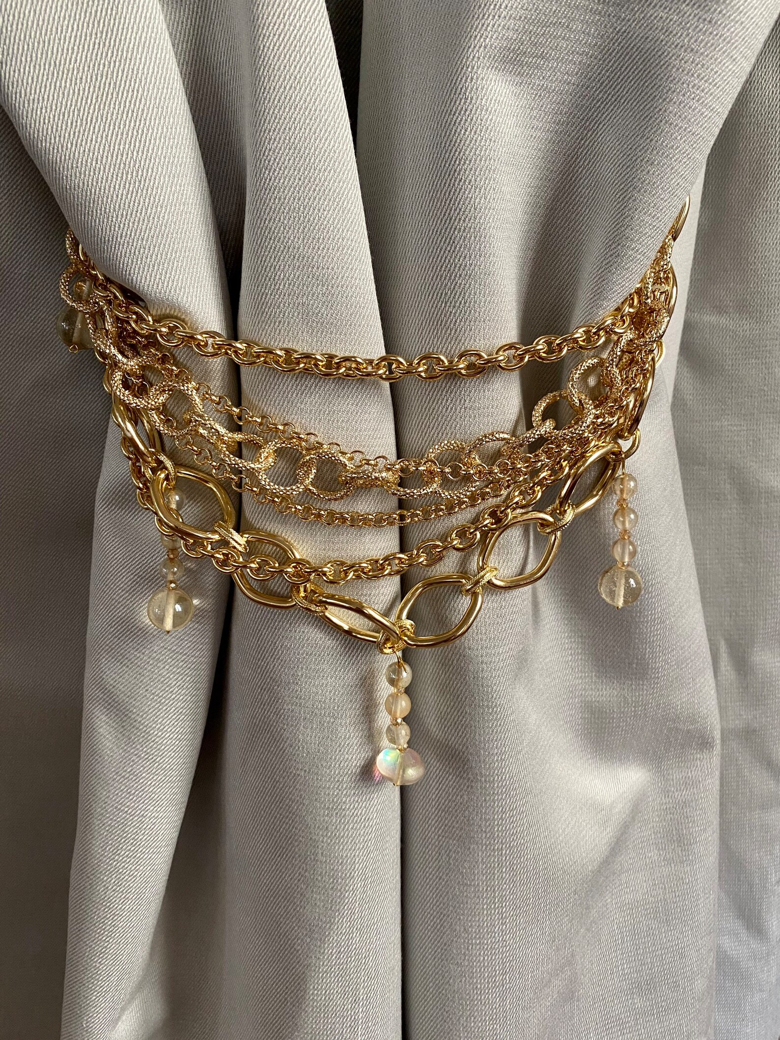 Italian Gold Chains Tiebacks Curtain Luxury Drapery Tiebacks Decorative ...