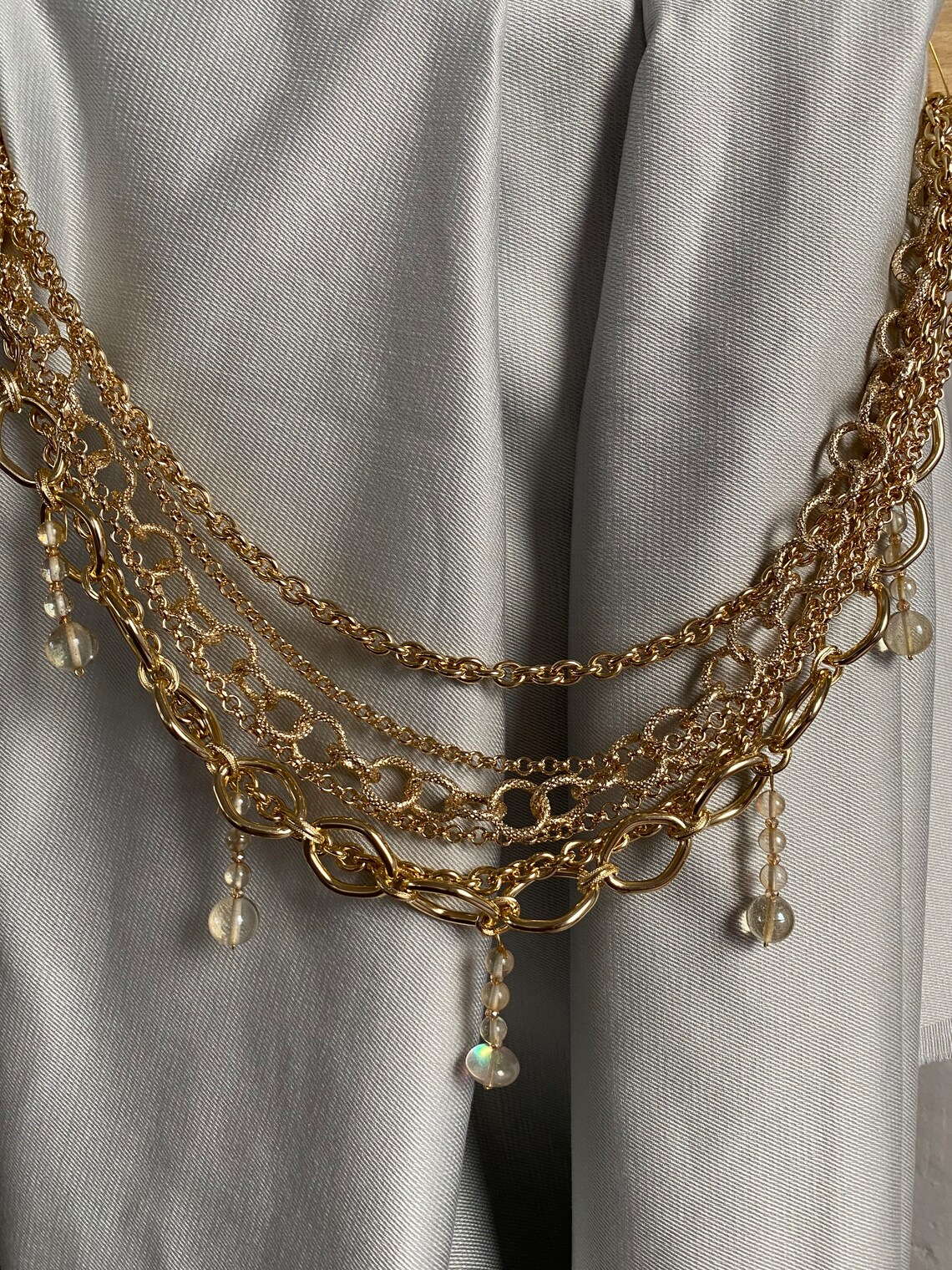 Italian Gold Chains Tiebacks Curtain Luxury Drapery Tiebacks Decorative ...