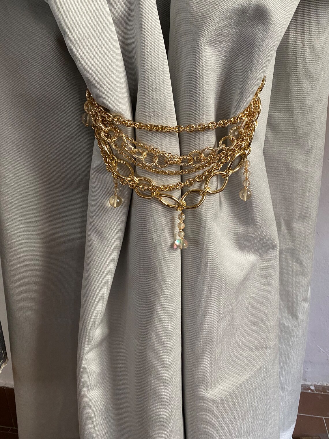 Italian Gold Chains Tiebacks Curtain Luxury Drapery Tiebacks Decorative ...