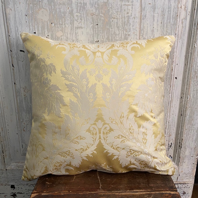 Yellow Jacquard Silk Pillow Cover Elegant Pillows for Couch Etsy