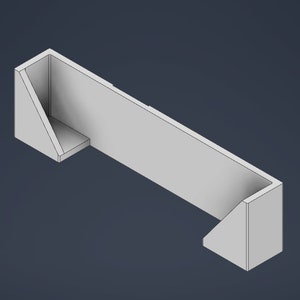 Può includere: Uno scaffale rettangolare bianco con un'apertura triangolare a ciascuna estremità. Lo scaffale è in legno e ha un design semplice e moderno.