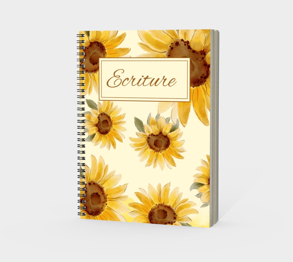 Ecriture French Sunflowers Spiral Notebook Floral - Etsy