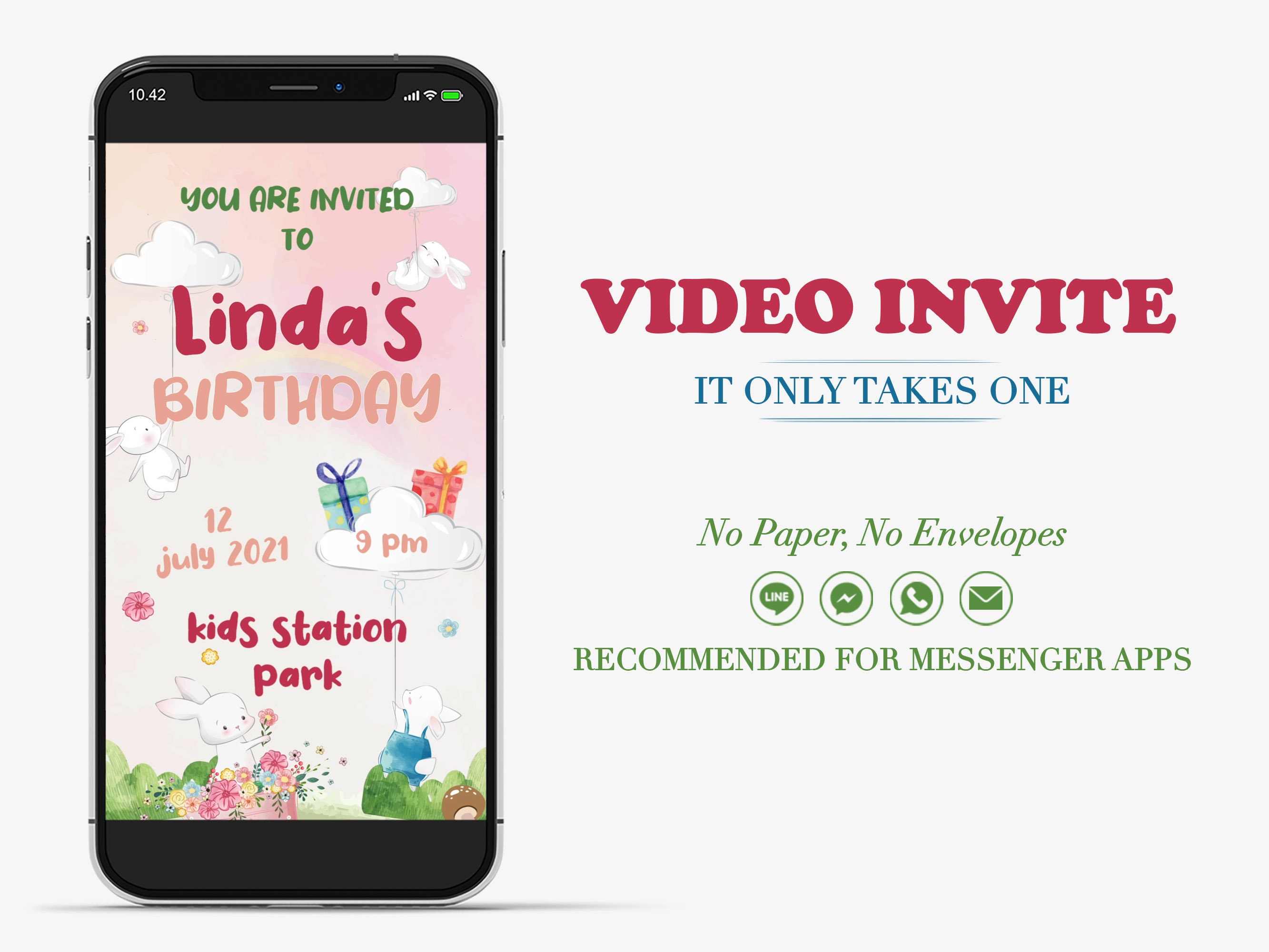 Animated Birthday Party Invitation Video Invitation Etsy