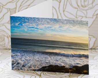 Blank Card Beach Scene Card Any Occasion Card, All Occasion Card Ocean Greeting Card Card with Envelope Waves Greeting Card