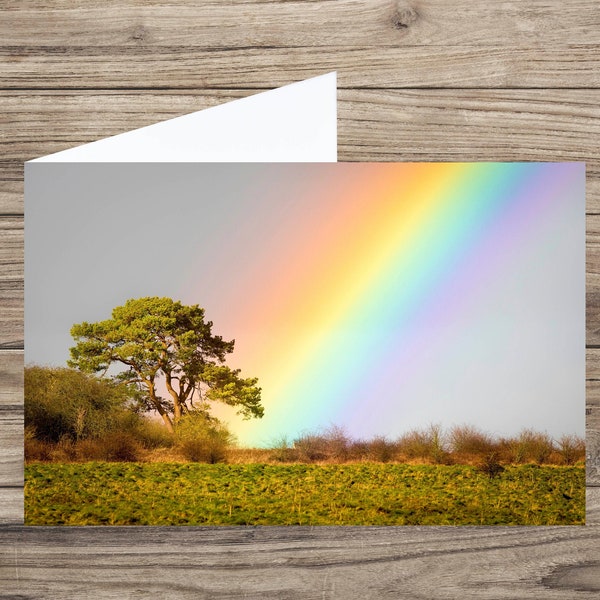 Rainbow - blank greeting card - photo card - card for any occasion - landscape card - countryside card - pretty note card - get well soon