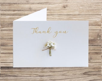 Thank you flower card - thank you flowers - flower bunch - floral card -  flower notecard - thank you note - handmade flower