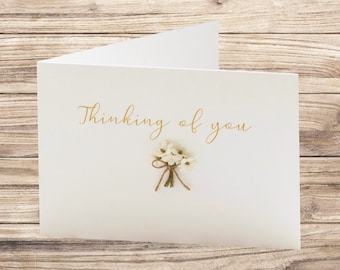 Blumenkarte „Ich denke an Dich“ – „Ich denke an Dich“ – Beileidskarte UK – Beileidskarte – Gute Besserung – Trauerkarte – mit Beileid –