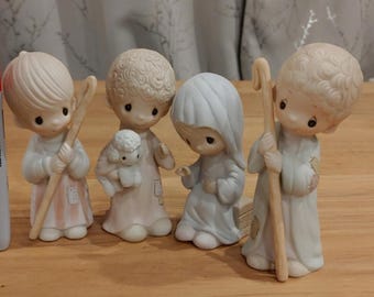 Precious Moments O Come Let Us Adore Him Nativity Christmas Sheep Wise Mary Joseph 1979