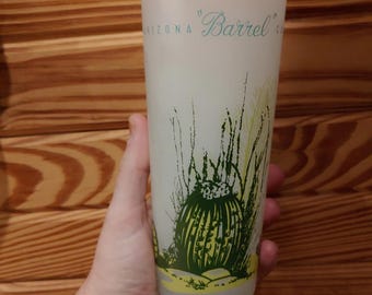 Blakely Oil & Gas Arizona Barrel Cactus Frosted Iced Tea Glass Highball Barware