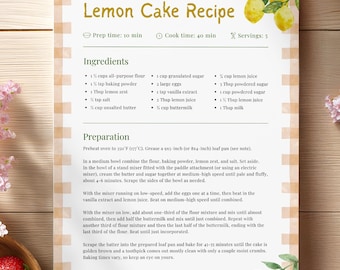 Vintage Farmhouse Recipe Template: Editable Canva Cookbook Pages (Digital Download)