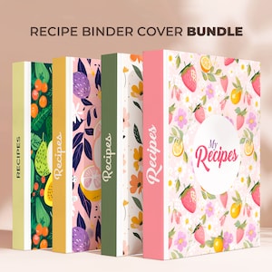The Ultimate Recipe Binder Cover Bundle - 23 Designs - Recipe Book Cover, Binder Spine and ...