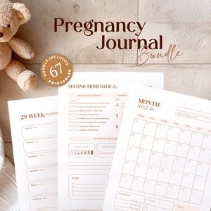 Printable Pregnancy Journal: 67-Page New Mom Planner Letter PDF (Digital Download)