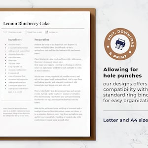 Allowing for hole punches, our designs offers compatibility with standard ring binders for easy organization.