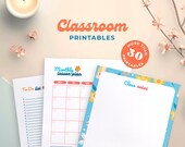 Retro Teacher Planner Printables: Groovy Classroom Organizer, Letter PDF (Digital Download)
